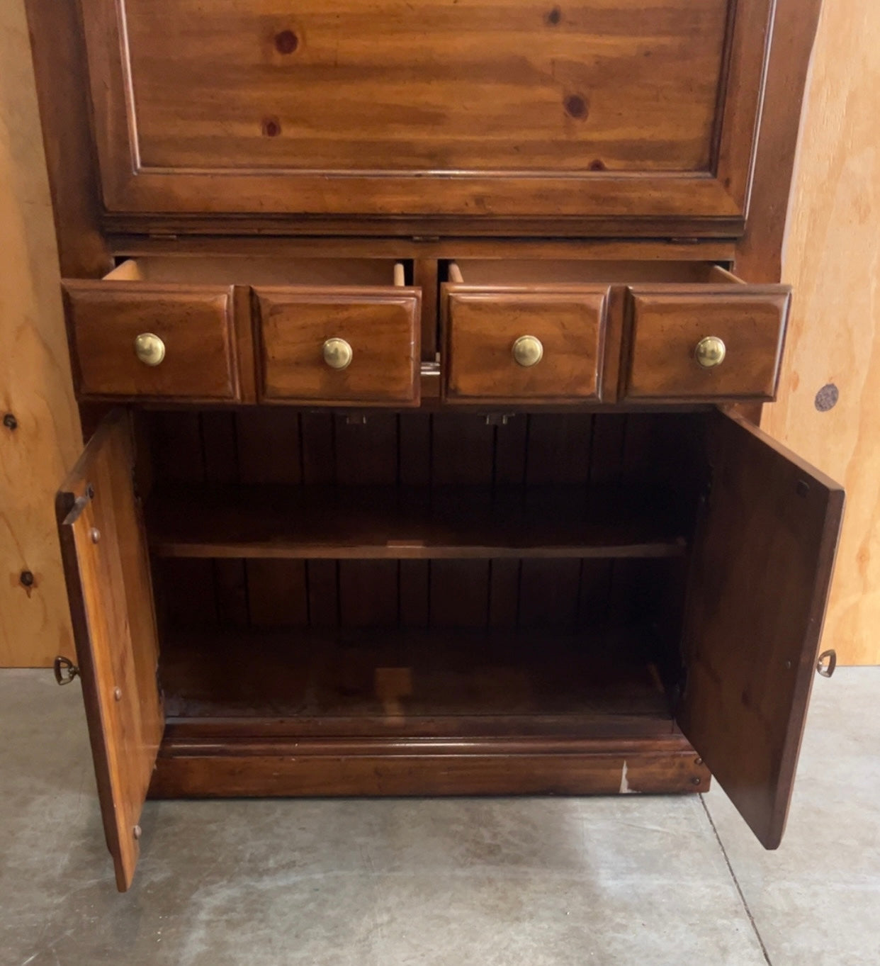 A Tall Dark Brown Secretary Bookcase