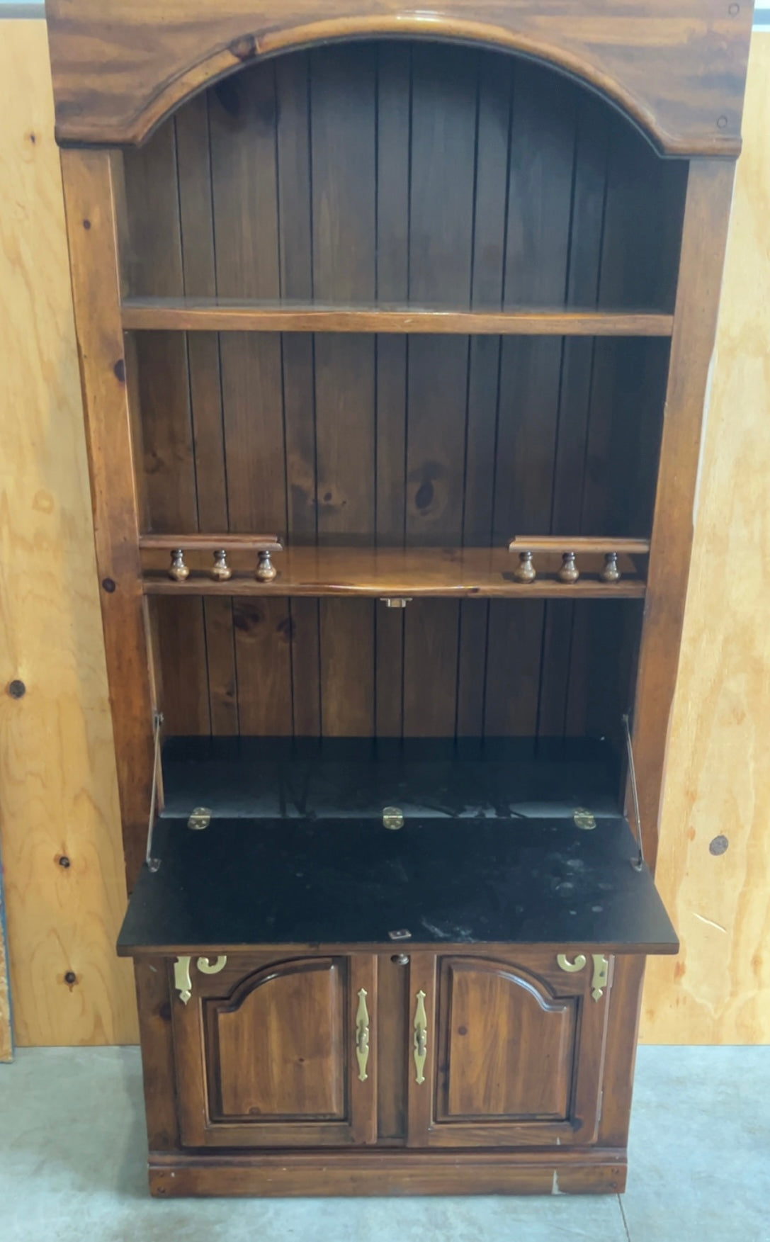 A Tall Dark Brown Secretary Bookcase