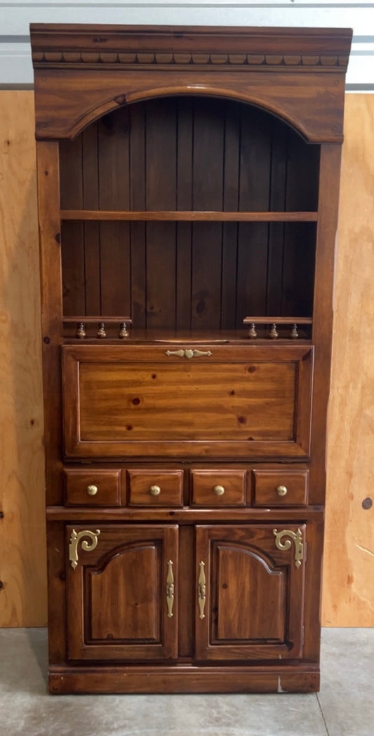 A Tall Dark Brown Secretary Bookcase