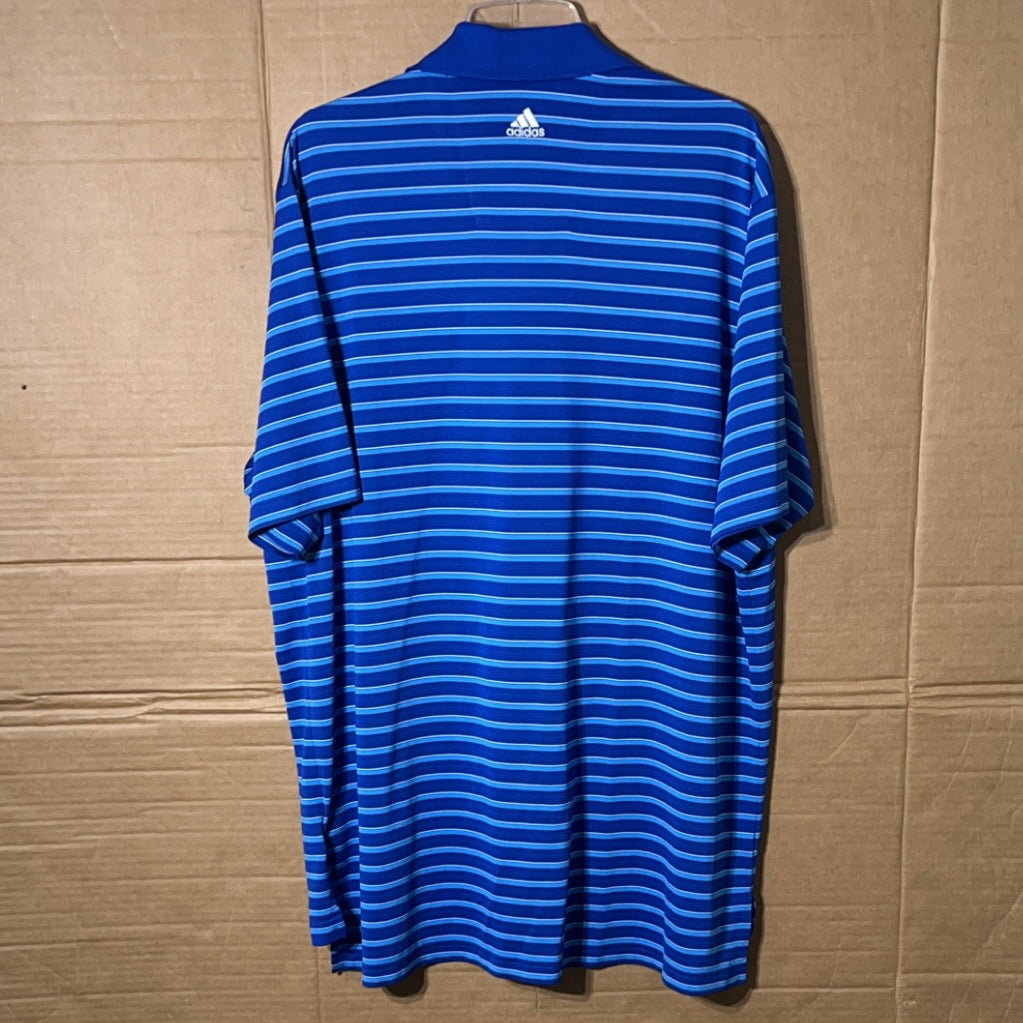 Adidas men’s blue polo shirt.