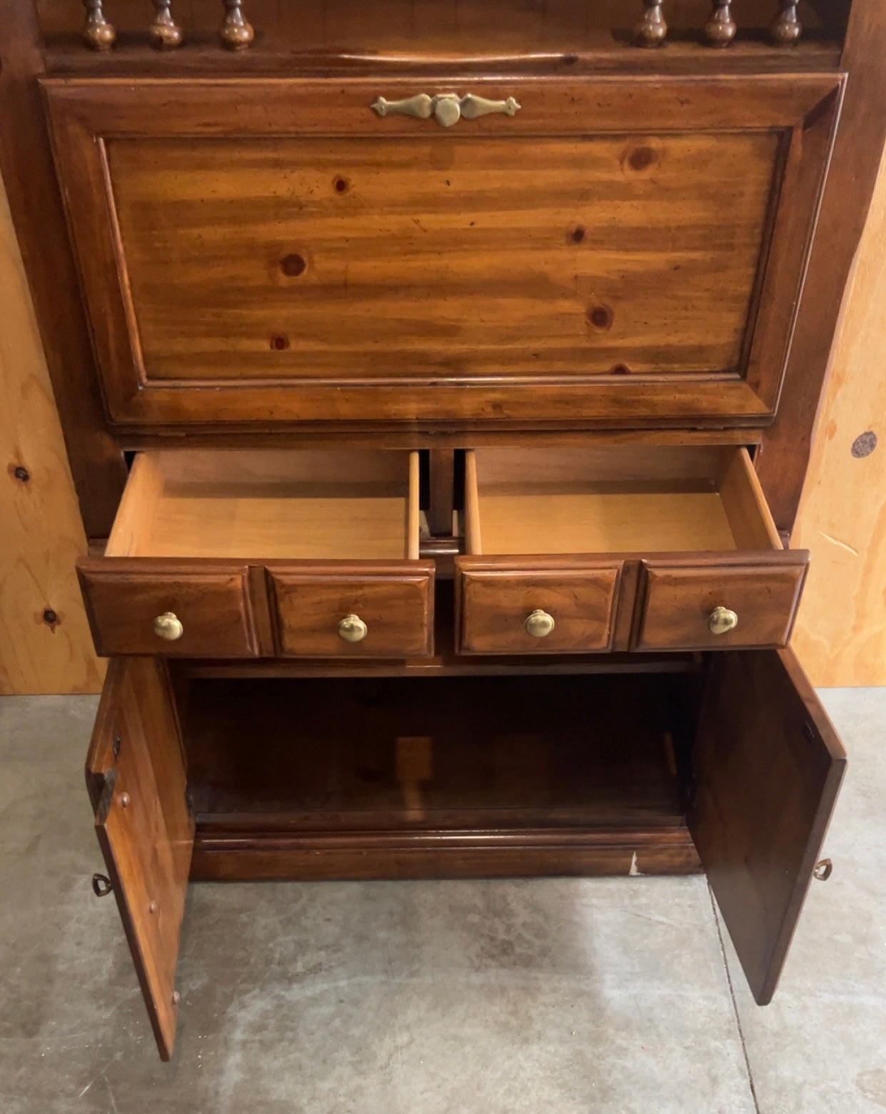 A Tall Dark Brown Secretary Bookcase