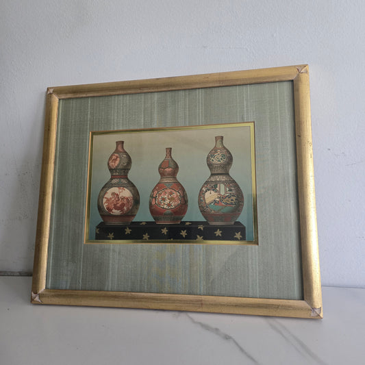Original Old Lithograph Ceramic Gourd